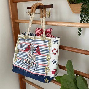 Brighton Canvas Nautical Beach Tote